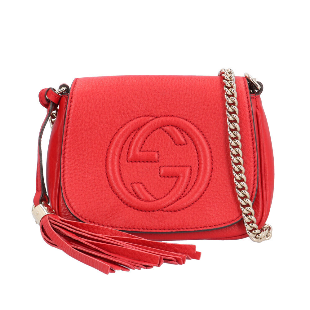 Gucci Soho Shoulder Bag Leather Red